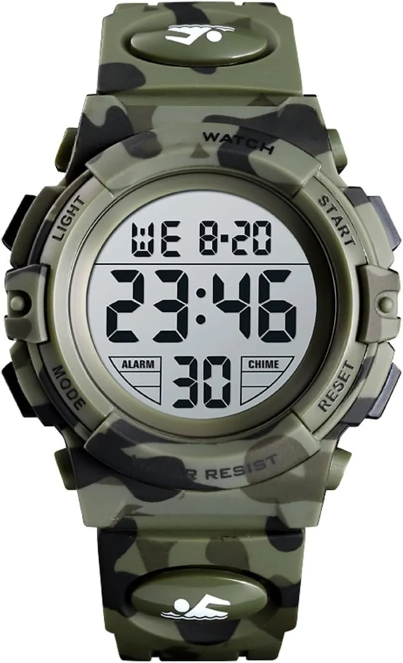 version rift Display Sports Military Multifunction Waterproof Men Women Watch Camouflage Pu Strap FANMIS Fashion LED Digital 