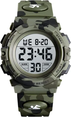 version rift Display Sports Military Multifunction Waterproof Men Women Watch Camouflage Pu Strap FANMIS Fashion LED Digital 
