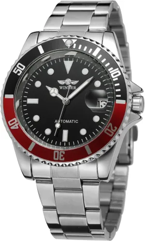 Vintage Automatic Stainless Steel Bracelet Collection Watch with Dots WRG8066M4T2 regulate postpone crescent tourist FORSINING Men's 