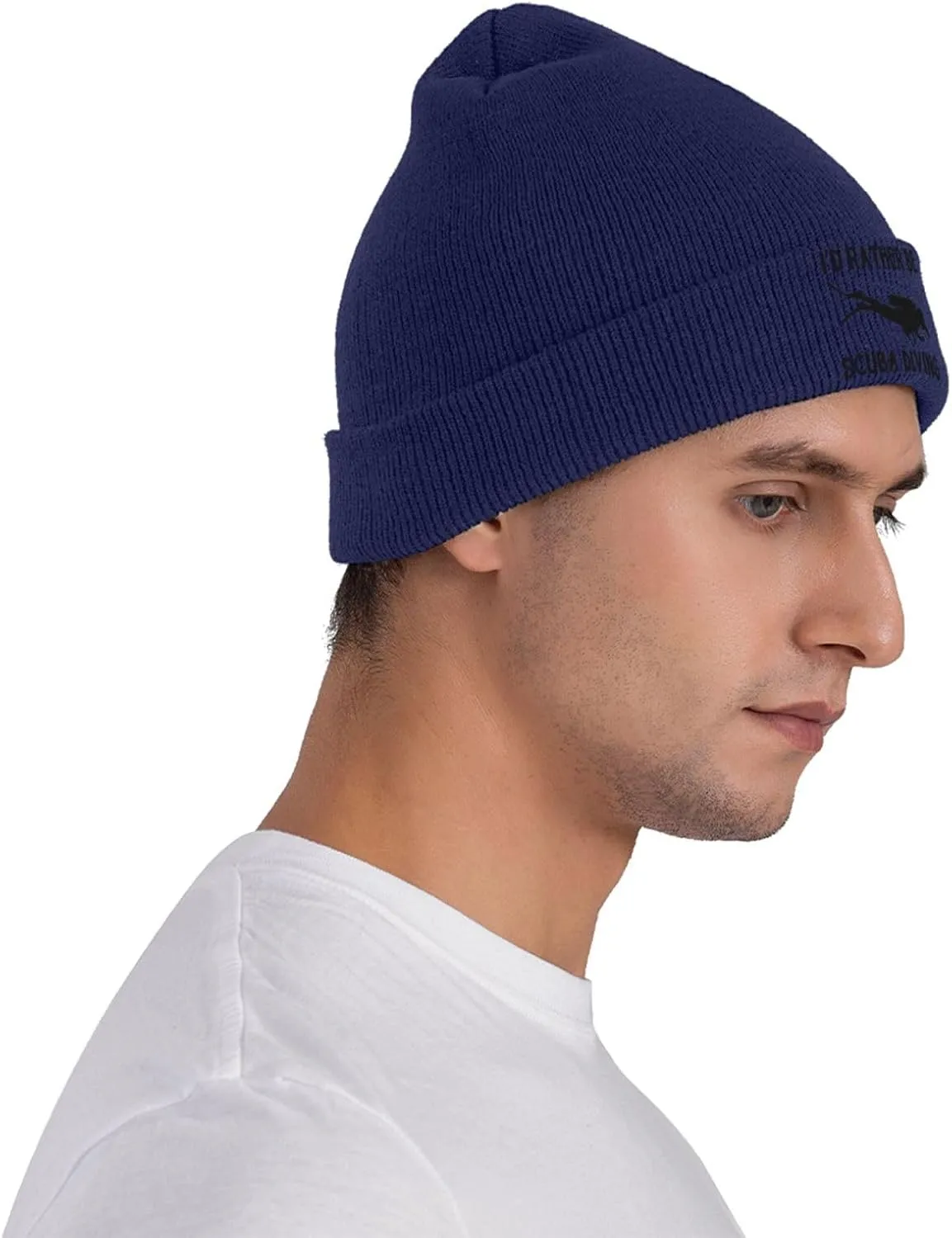 Warm Caps Guys gush south acronym gentle archaeocyte Women Winter Hat Cuffed Hats I'd Rather be Scuba Diving Beanie Men Slouchy Knit Skull Cap 