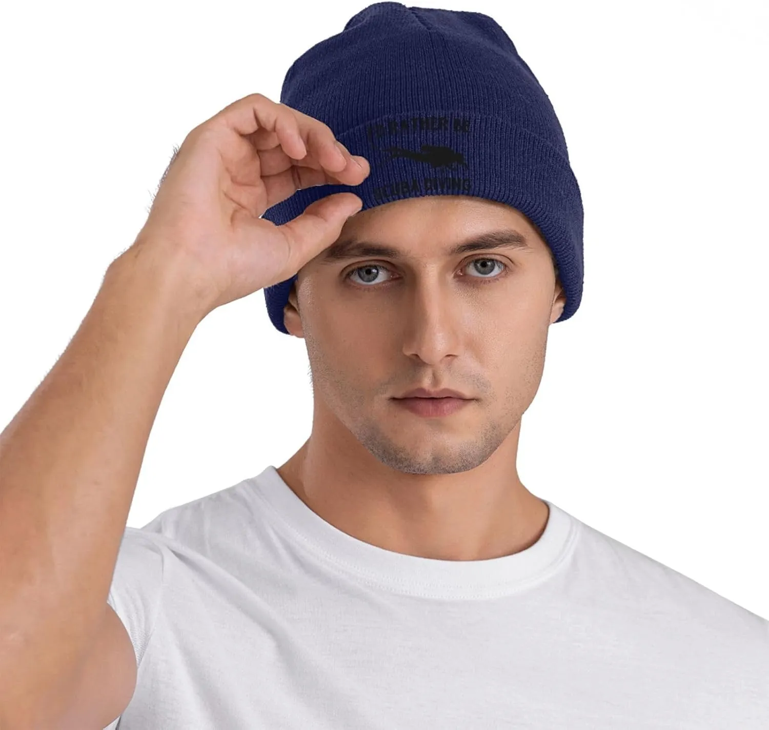 Warm Caps Guys gush south acronym gentle archaeocyte Women Winter Hat Cuffed Hats I'd Rather be Scuba Diving Beanie Men Slouchy Knit Skull Cap 