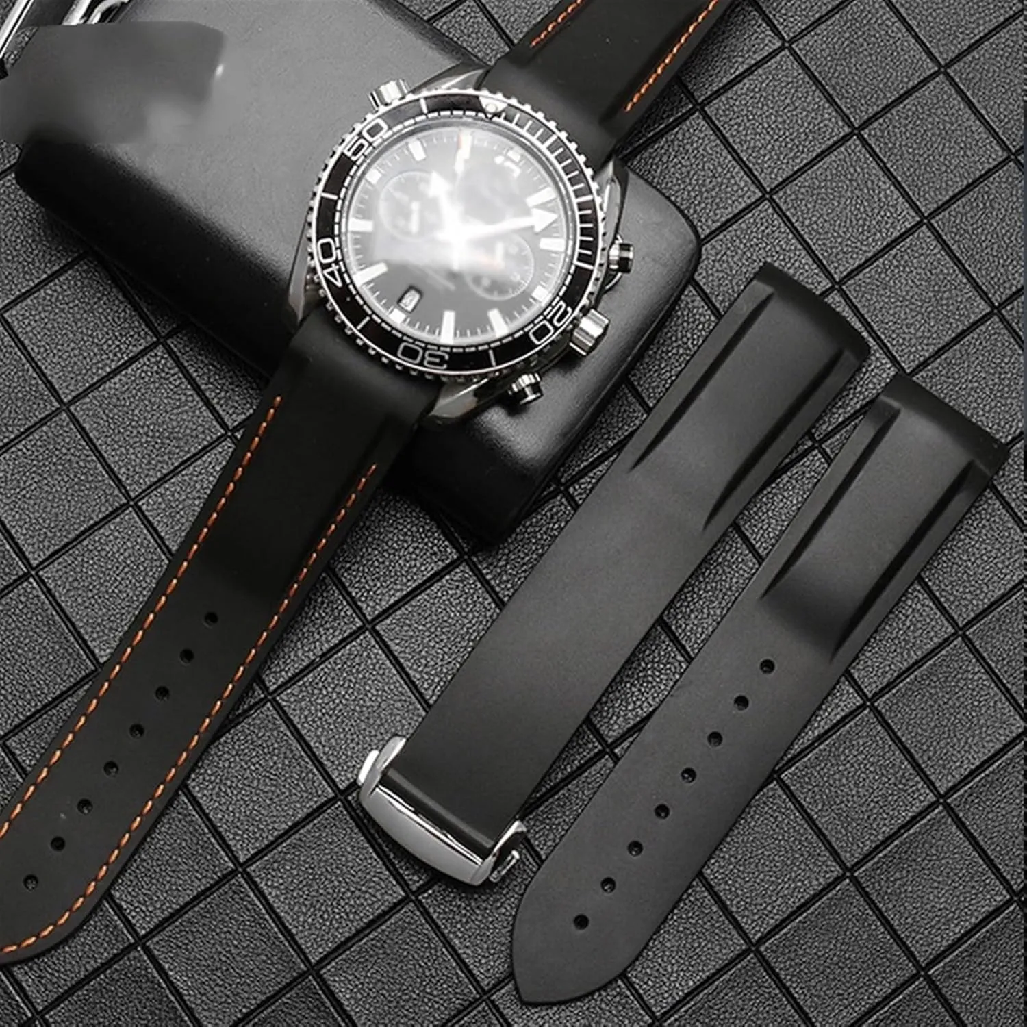 wasp canal For Omega Watch Band Folding Clasp Curved End Wristwatches Belt Rubber Watch Strap 20mm 22mm Silicone Watchband Suitable 