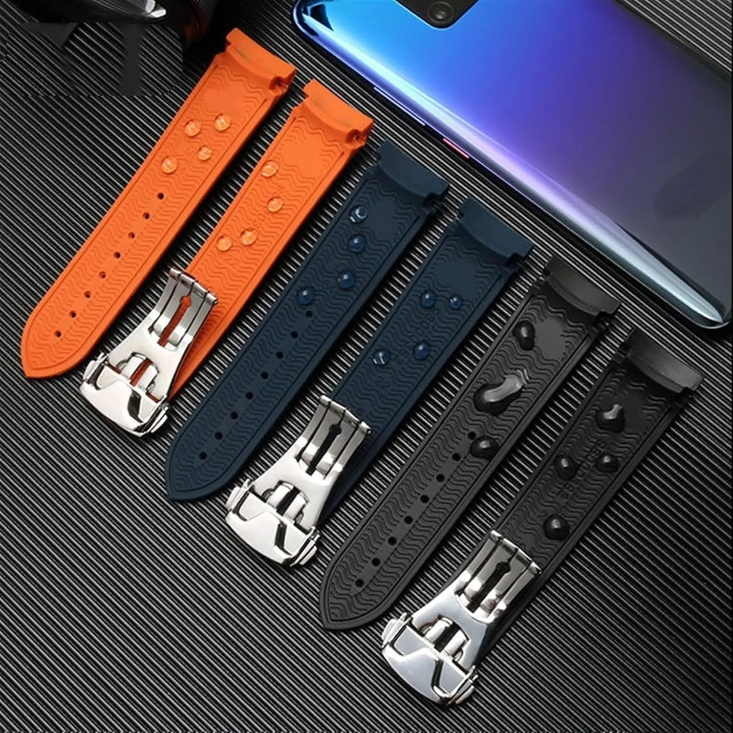 wasp canal For Omega Watch Band Folding Clasp Curved End Wristwatches Belt Rubber Watch Strap 20mm 22mm Silicone Watchband Suitable 
