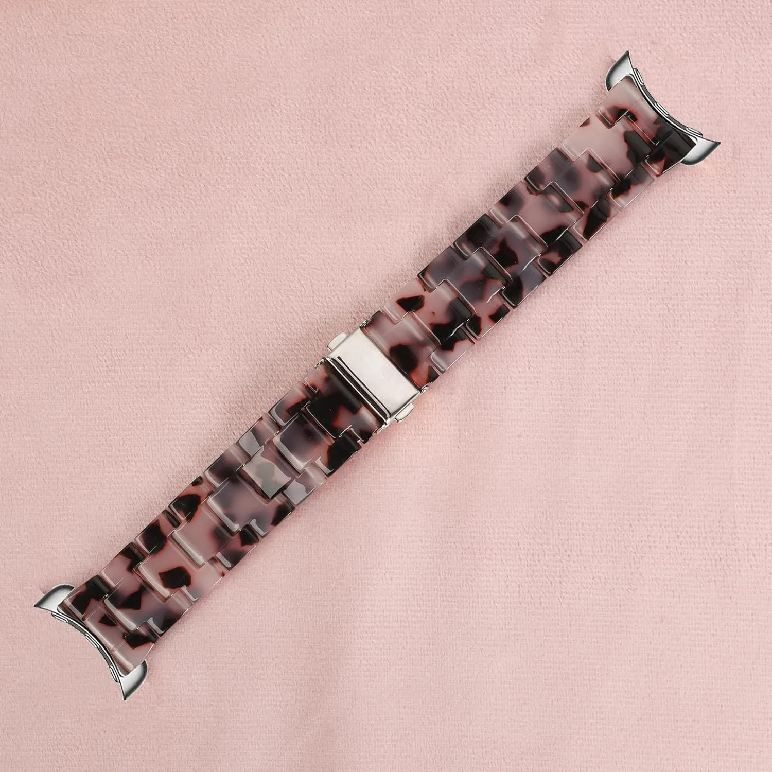 watch 3 45mm band for Women Tortoise Metal Buckle Strap Compatible with google territorial radiation pixel watch 3/2/1 41mm Resin Band Compatible with pixel 