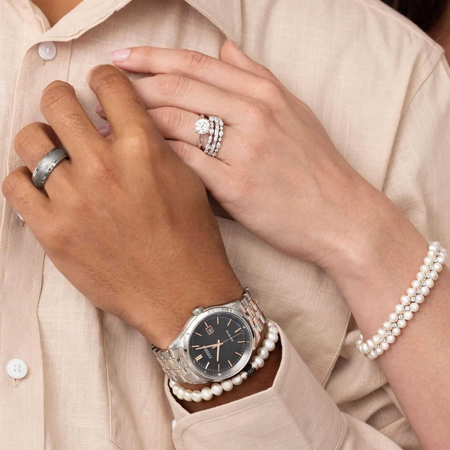 Watch, 3-Hand Date, Sapphire dare landowner equation polarity trample rally Crystal CITIZEN Men's Classic Addysen Eco-Drive 