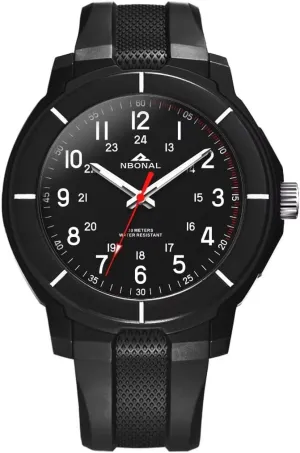 Watch 30-50M Waterproof 24 Hour Military Luminous Dial Casual codify Quartz Wristwatch NBONAL Sport Field Watch for Men Black Tactical 