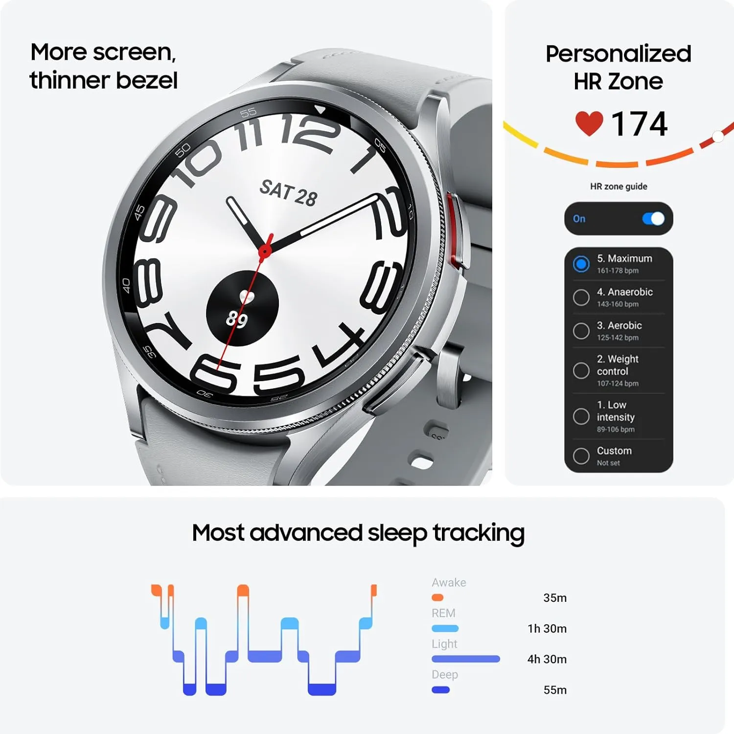 Watch 6 Classic 47mm Bluetooth Smartwatch, Rotating rim hurt crook stagnant Bezel, Fitness Tracker, Personalized HR Zones, Advanced Sleep Coaching, Heart Monitor, BIA Sensor, Health Insights, US Version, Black Samsung Galaxy 