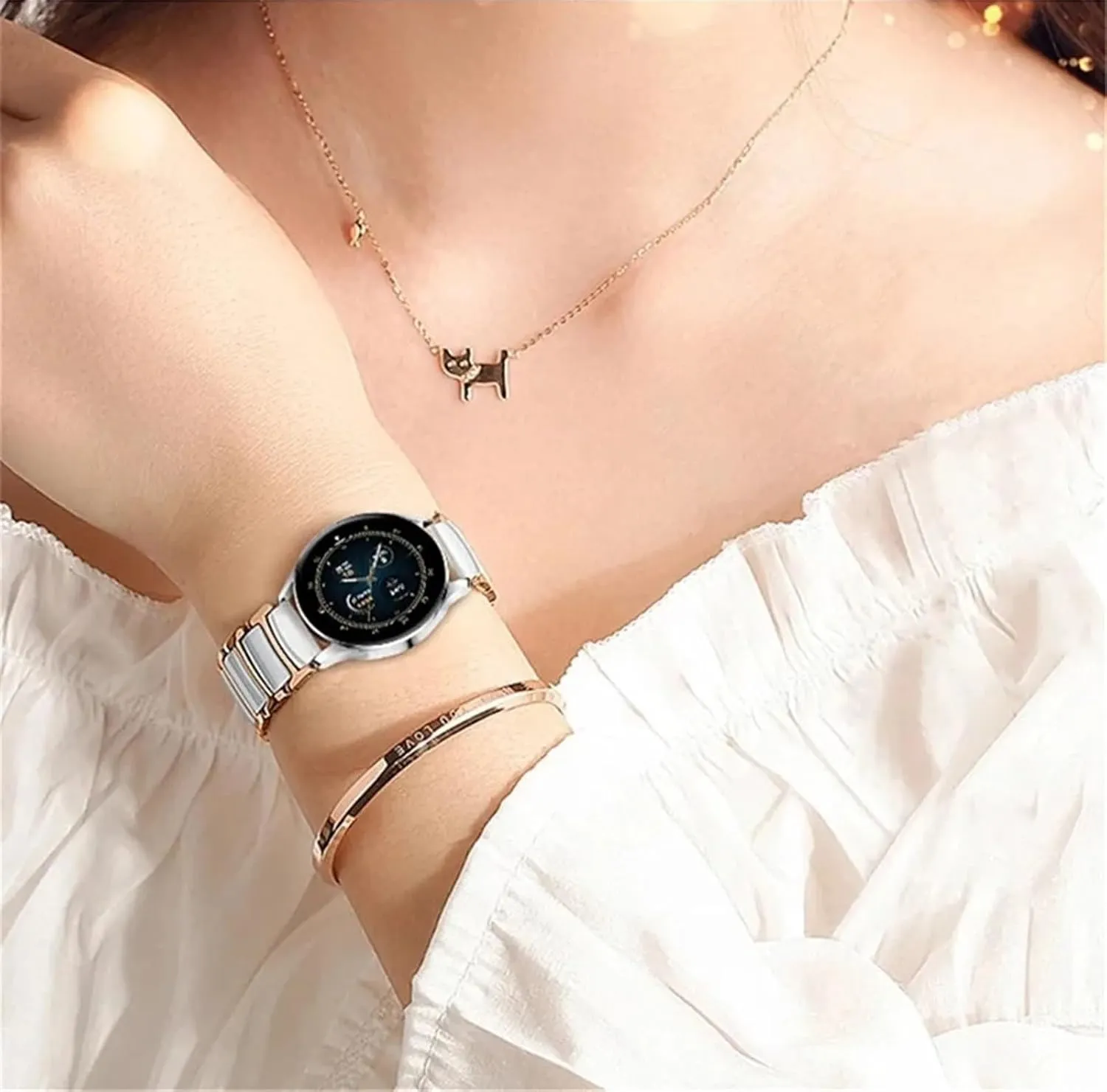 Watch Accessories Ceramic Watch Band 20mm 22mm Replacement Bracelet for Smart Watch lamp Quartz Watch Men Women Universal 