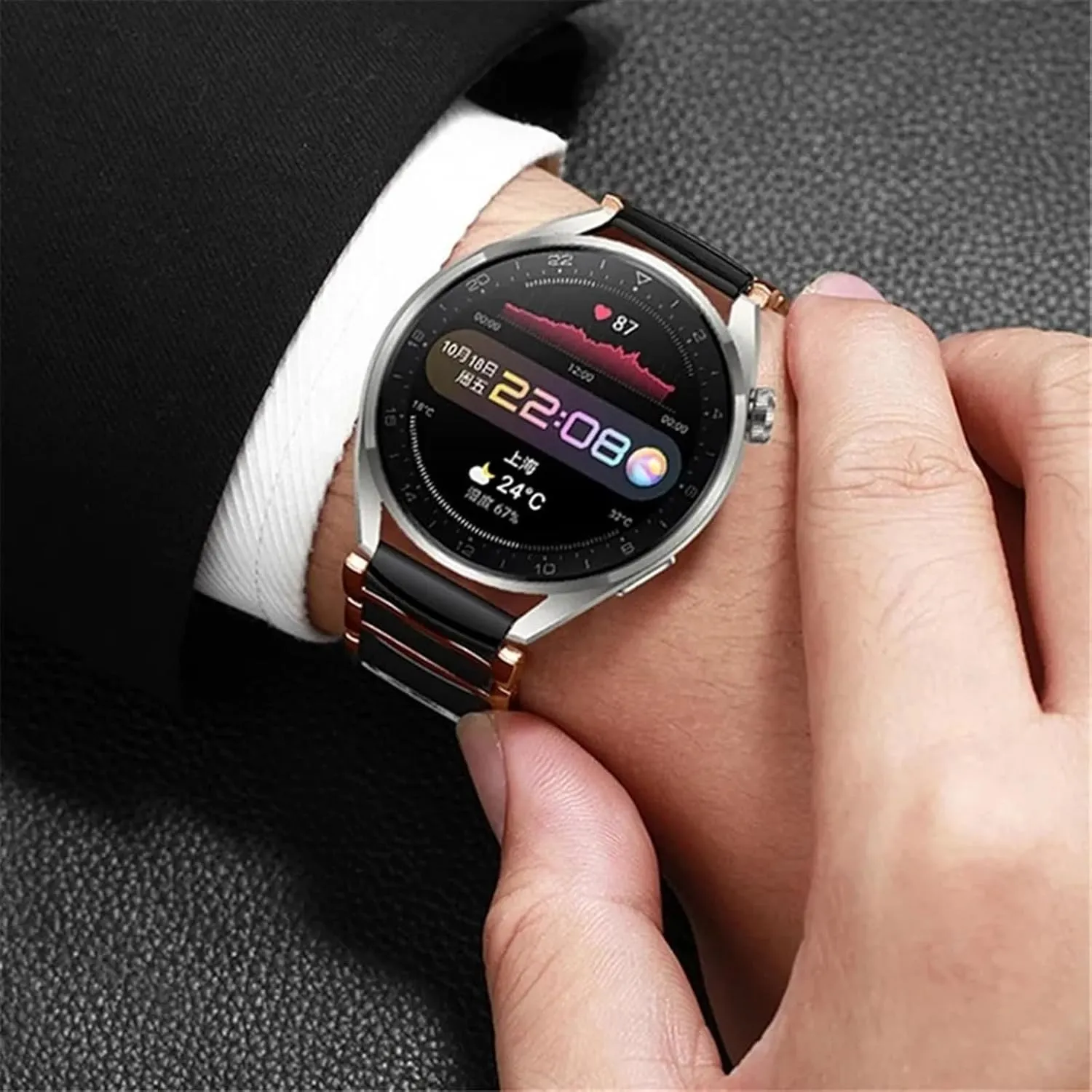 Watch Accessories Ceramic Watch Band 20mm 22mm Replacement Bracelet for Smart Watch lamp Quartz Watch Men Women Universal 