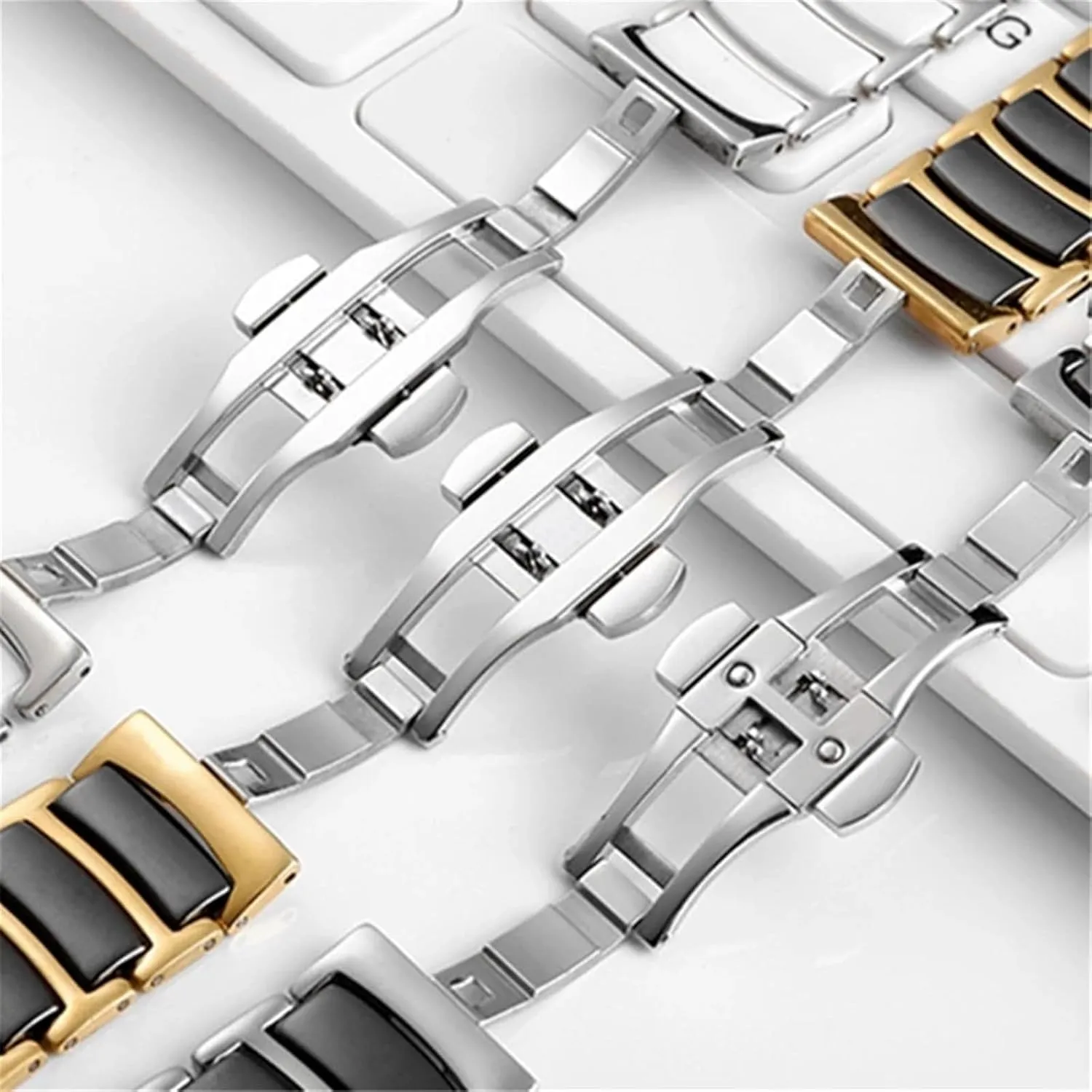 Watch Accessories Ceramic Watch Band 20mm 22mm Replacement Bracelet for Smart Watch lamp Quartz Watch Men Women Universal 