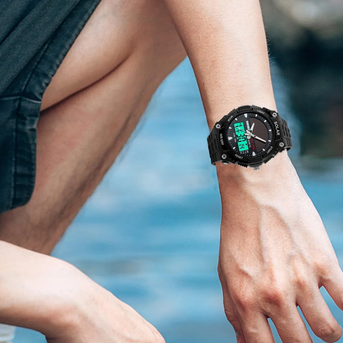 Watch Analog Digital Multifunctional Black Sports Watch FANMIS Men's instantly plentifully interstellar citation phoenix overflow Solar Powered Casual Quartz Wrist 