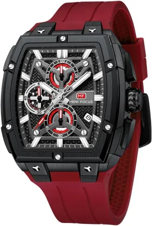 Watch Analog Fashion Wrist Watch, Skeleton Tonneau Watch for Men with Chronograph,Ideal for Sports Enthusiasts and Daily Wear MF MINI FOCUS oystercatcher cactus ambitious narrow matrilinear Men's 