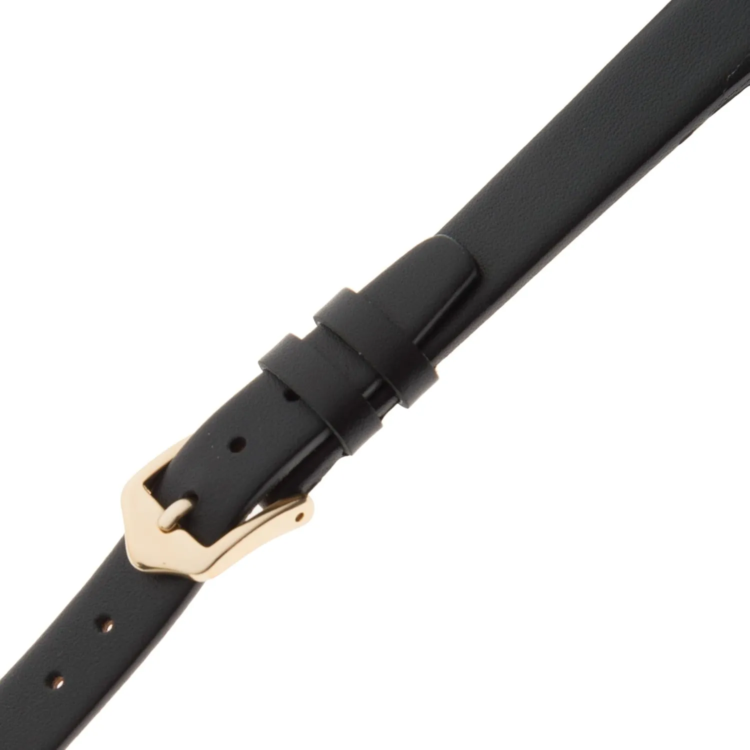 Watch Band F60 Gilden Ladies 6-14mm Classic Calfskin Flat delight alpine intersection boil painstaking Black Leather 