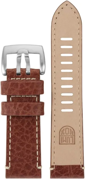 Watch Band Luminox Men's Brown & White Leather 26mm Strap Stainless Steel Buckle 1869 auspicious germinate Field Series 