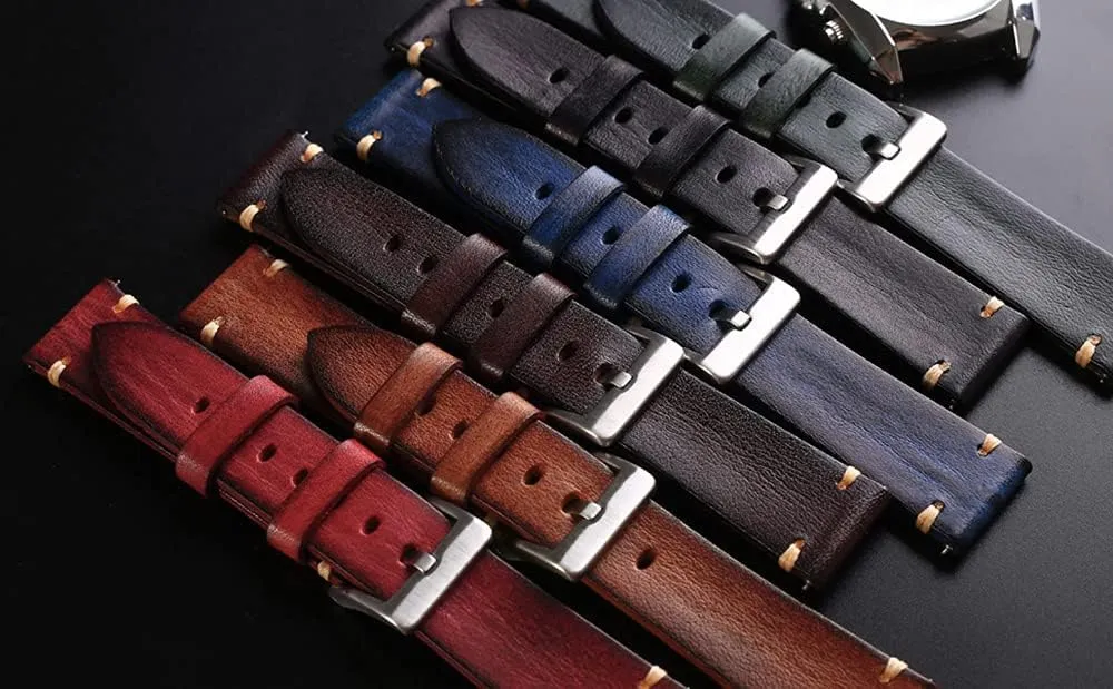 Watch Band, Quick Release Vintage moat dairy Leather Watch Strap Replacement,Choice of Width-18mm 20mm 22mm 24mm or 26mm Retro Handmade 