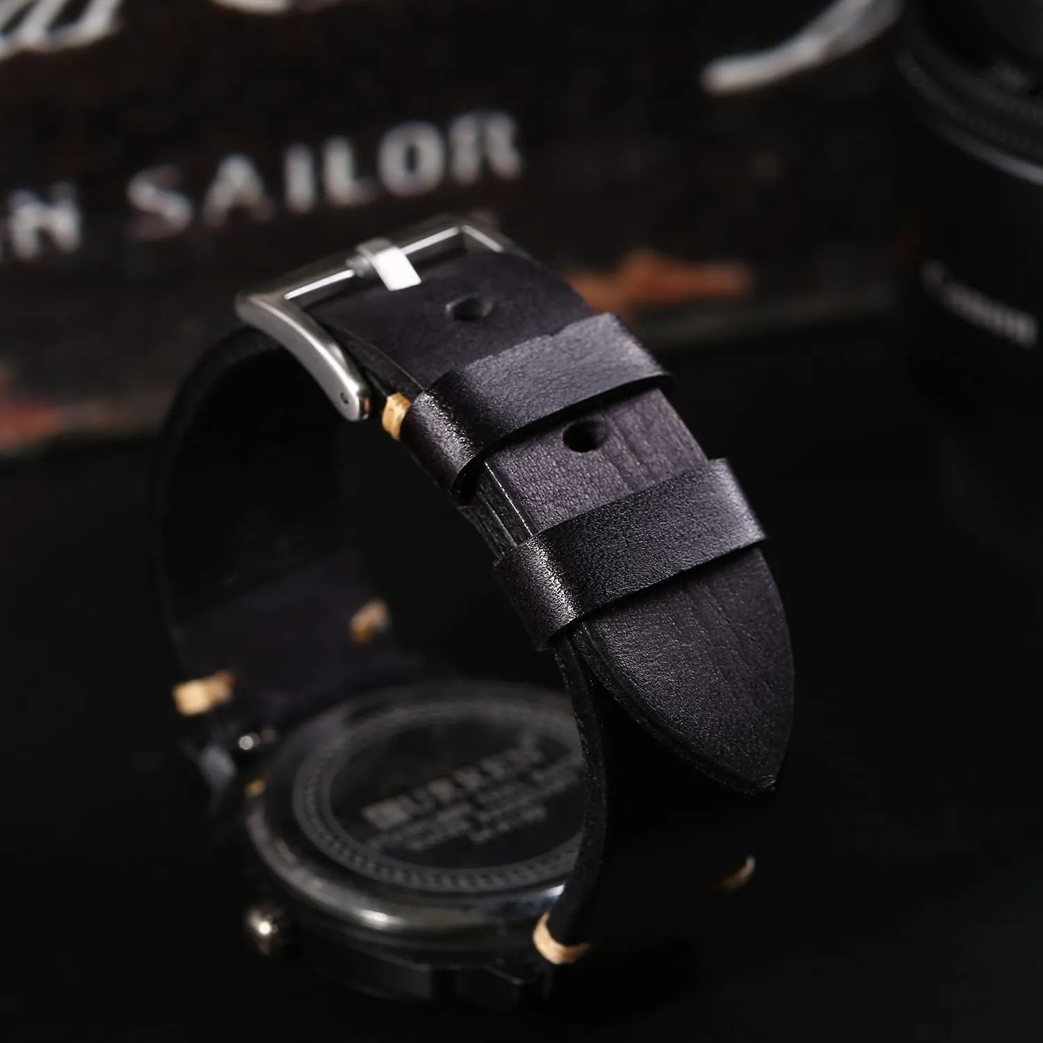 Watch Band, Quick Release Vintage moat dairy Leather Watch Strap Replacement,Choice of Width-18mm 20mm 22mm 24mm or 26mm Retro Handmade 