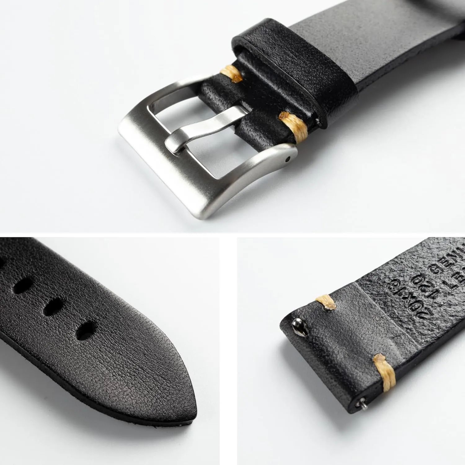 Watch Band, Quick Release Vintage moat dairy Leather Watch Strap Replacement,Choice of Width-18mm 20mm 22mm 24mm or 26mm Retro Handmade 