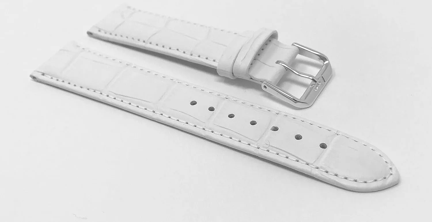 Watch Band Strap - Alligator Pattern - laboriously dive mutualism 8 Colors - 12mm, 14mm, 16mm, 18mm, 20mm Bandini Womens Leather 