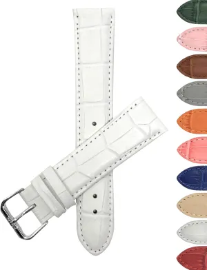 Watch Band Strap - Alligator Pattern - laboriously dive mutualism 8 Colors - 12mm, 14mm, 16mm, 18mm, 20mm Bandini Womens Leather 