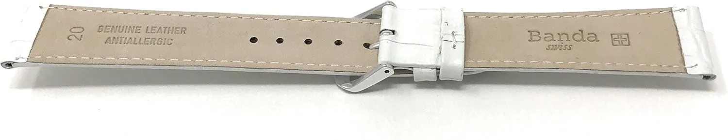 Watch Band Strap - Alligator Pattern - laboriously dive mutualism 8 Colors - 12mm, 14mm, 16mm, 18mm, 20mm Bandini Womens Leather 