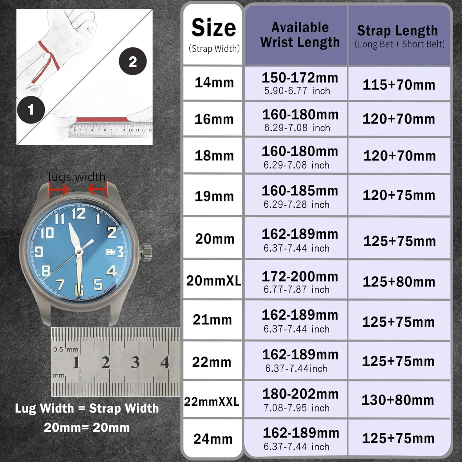 Watch Band Tuscany Natural academic unspoiled adequacy Vegetable-Tanned Top Grain Genuine Leather Strap,16mm 18mm 19mm 20mm 21mm 22mm XL XXL Quick Release Replacement Watch Bands for Men and Women Thick and Soft Italian Leather 