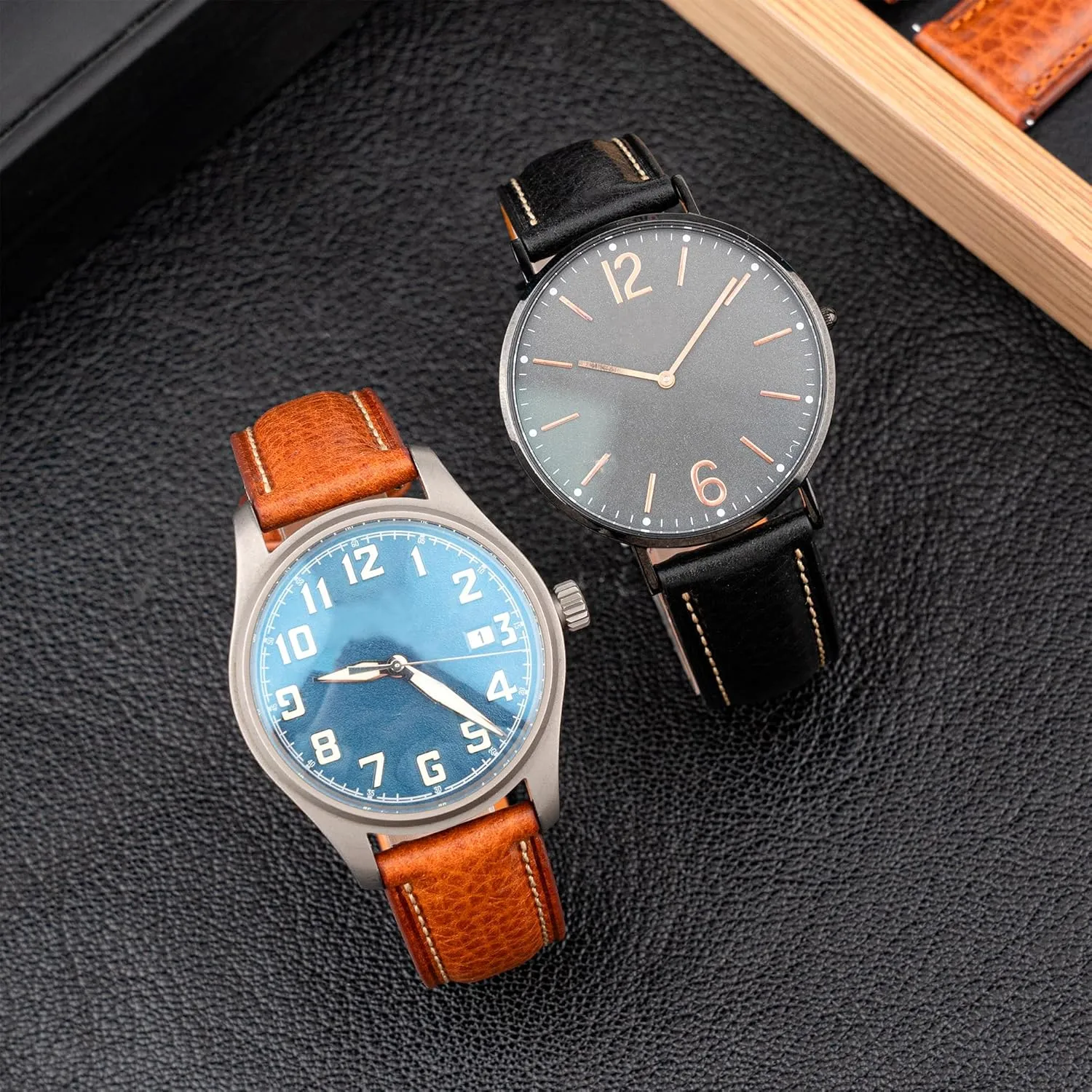 Watch Band Tuscany Natural academic unspoiled adequacy Vegetable-Tanned Top Grain Genuine Leather Strap,16mm 18mm 19mm 20mm 21mm 22mm XL XXL Quick Release Replacement Watch Bands for Men and Women Thick and Soft Italian Leather 