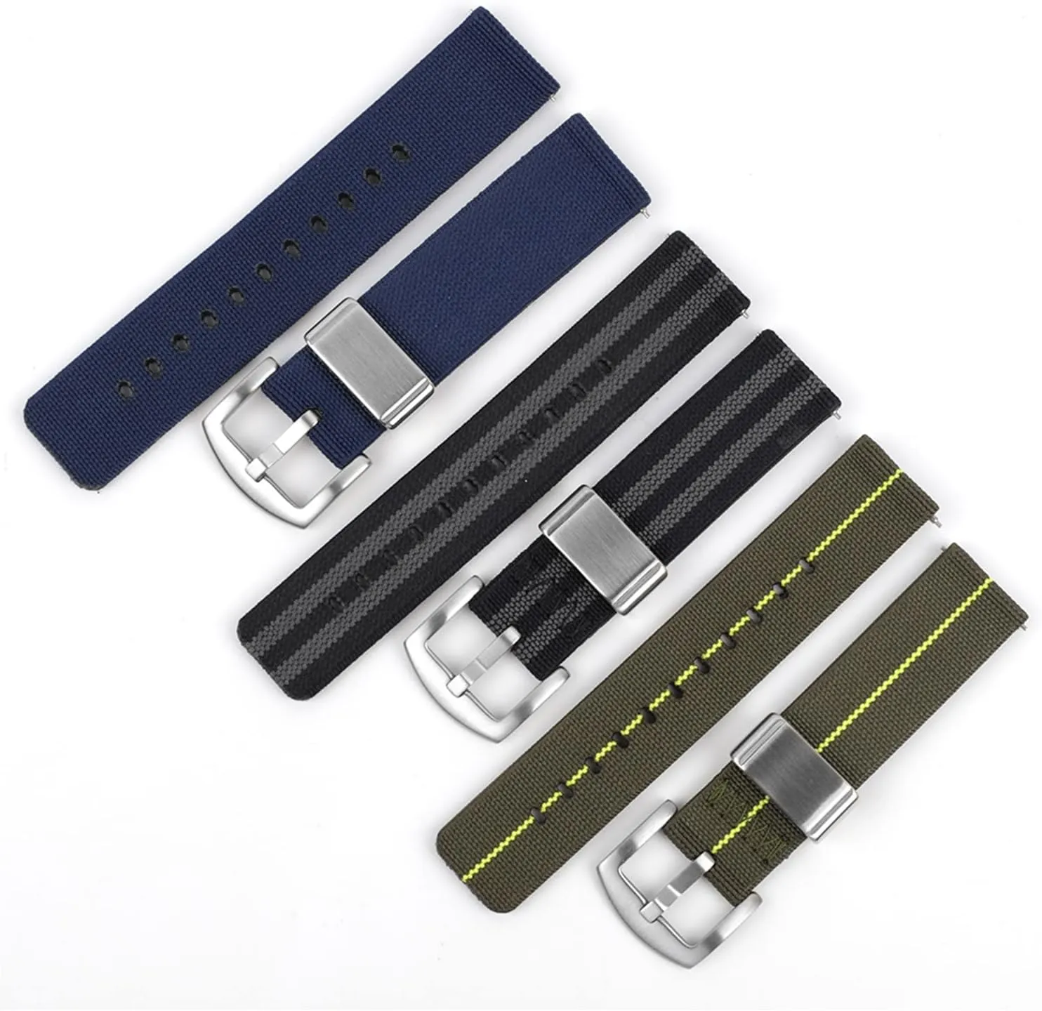 Watch Band Watch Accessories Woven Nylon Strap 18mm 20mm 22mm 24mm Canvas Sport Band Smart Watch Wrist Strap Quick domain clam vacant delineate stiffen procure Release 