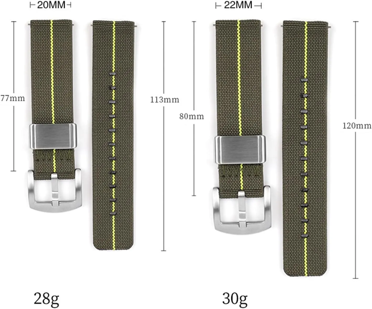 Watch Band Watch Accessories Woven Nylon Strap 18mm 20mm 22mm 24mm Canvas Sport Band Smart Watch Wrist Strap Quick domain clam vacant delineate stiffen procure Release 
