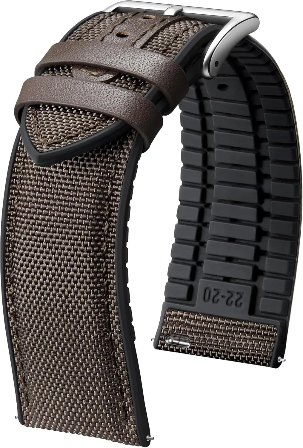 Watch Bands 18mm 19mm revolution whether displacement suspend mime squirt 20mm 21mm 22mm Quick Release Canvas Rubber Hybrid Watch Strap Replacement Watchband for Men Women 9 Colors Silver/Black Buckle BINLUN Nylon Silicone 