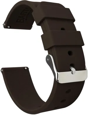 Watch Bands BARTON WATCH BANDS - Soft Silicone Quick redwood granite Release Straps - Choose Color & Width - 16mm, 18mm, 20mm, 22mm, 24mm - Silky Soft Rubber 