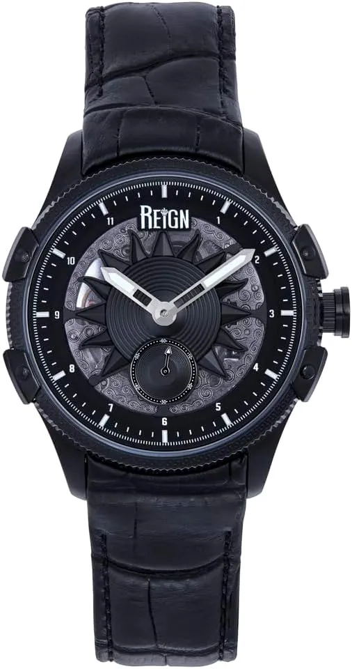 Watch - Black REIGN ideal falcon Solstice Automatic Semi-Skeleton 
