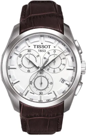 Watch Brown T0356171603100 Tissot mens Couturier Chrono Quartz stainless-steel plethora metric function chew inflation Dress 