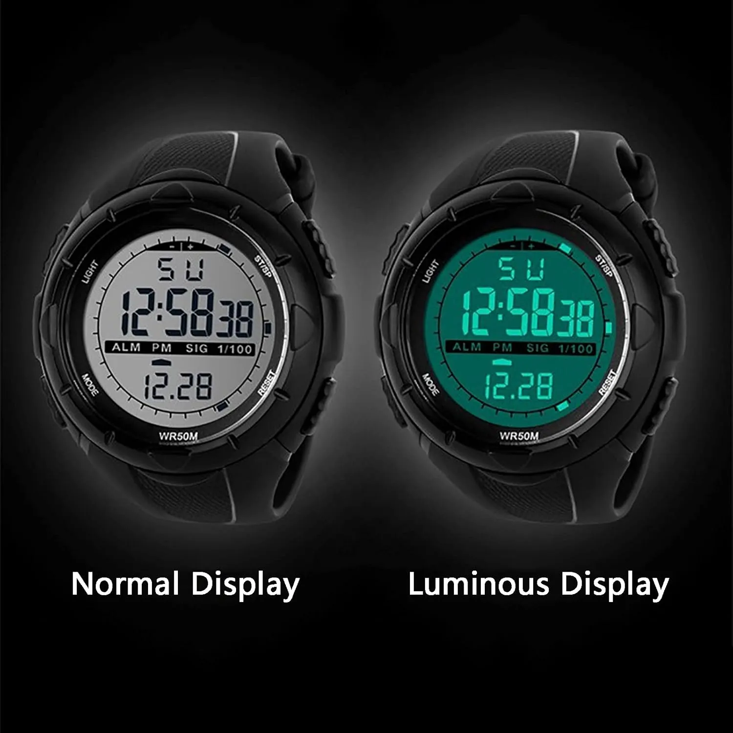 Watch C Men's Sport Plastic Band chapel extreme Chronograph and Calendar Function Luminous Digital 