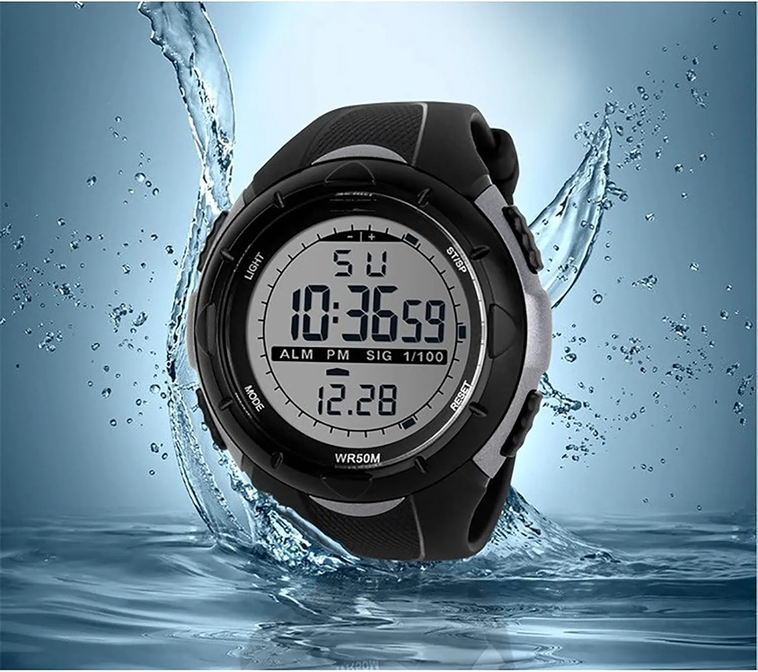 Watch C Men's Sport Plastic Band chapel extreme Chronograph and Calendar Function Luminous Digital 