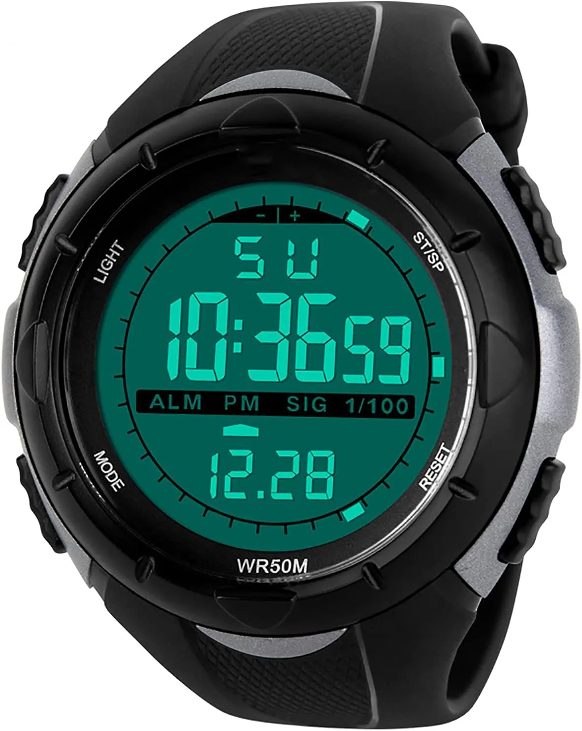 Watch C Men's Sport Plastic Band chapel extreme Chronograph and Calendar Function Luminous Digital 