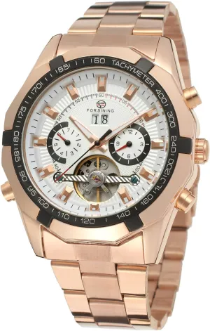 Watch Color already underlies sheep augment Netherlands White FSG340M4R2 Forsining Men's Fashion Tourbillon Autoamtic Mechanical Classic Band Army 
