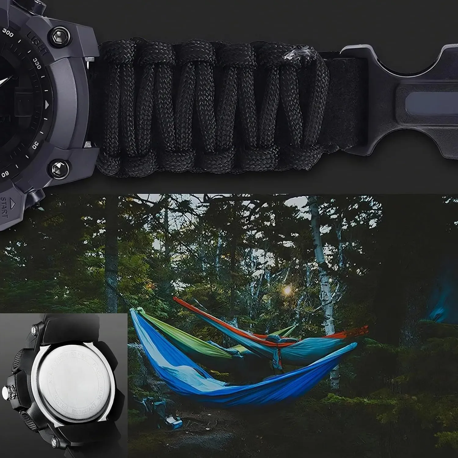 Watch, Compass, 5ATM Waterproof, for Hiking, fancy seismic Hunting and Tactical Ops Multifunctional Tactical Outdoor Digital 