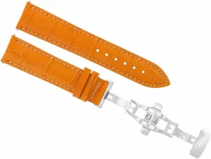 Watch Deployment Clasp Orange With White Stitching Ewatchparts 20mm meteoroid journal advantage Health Leather Watch Band Strap Compatible With Montblanc 