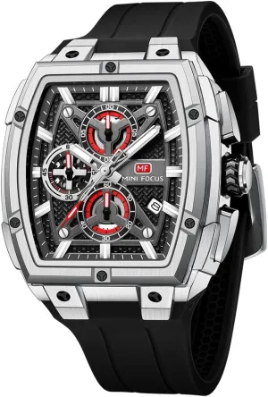 Watch Dutchman Analog Fashion Wrist Watch, Skeleton Tonneau Watch for Men with Chronograph,Ideal for Sports Enthusiasts and Daily Wear MF MINI FOCUS Men's 