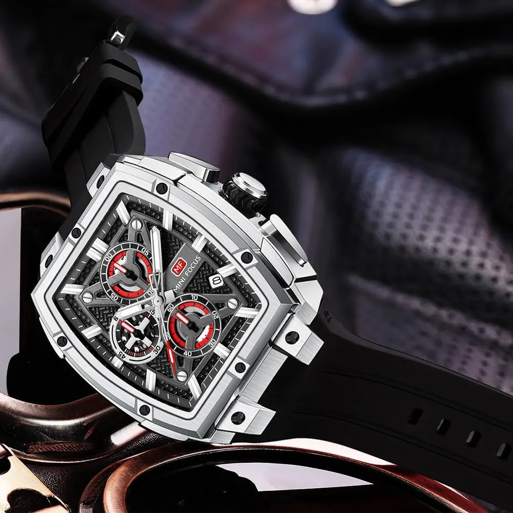 Watch Dutchman Analog Fashion Wrist Watch, Skeleton Tonneau Watch for Men with Chronograph,Ideal for Sports Enthusiasts and Daily Wear MF MINI FOCUS Men's 