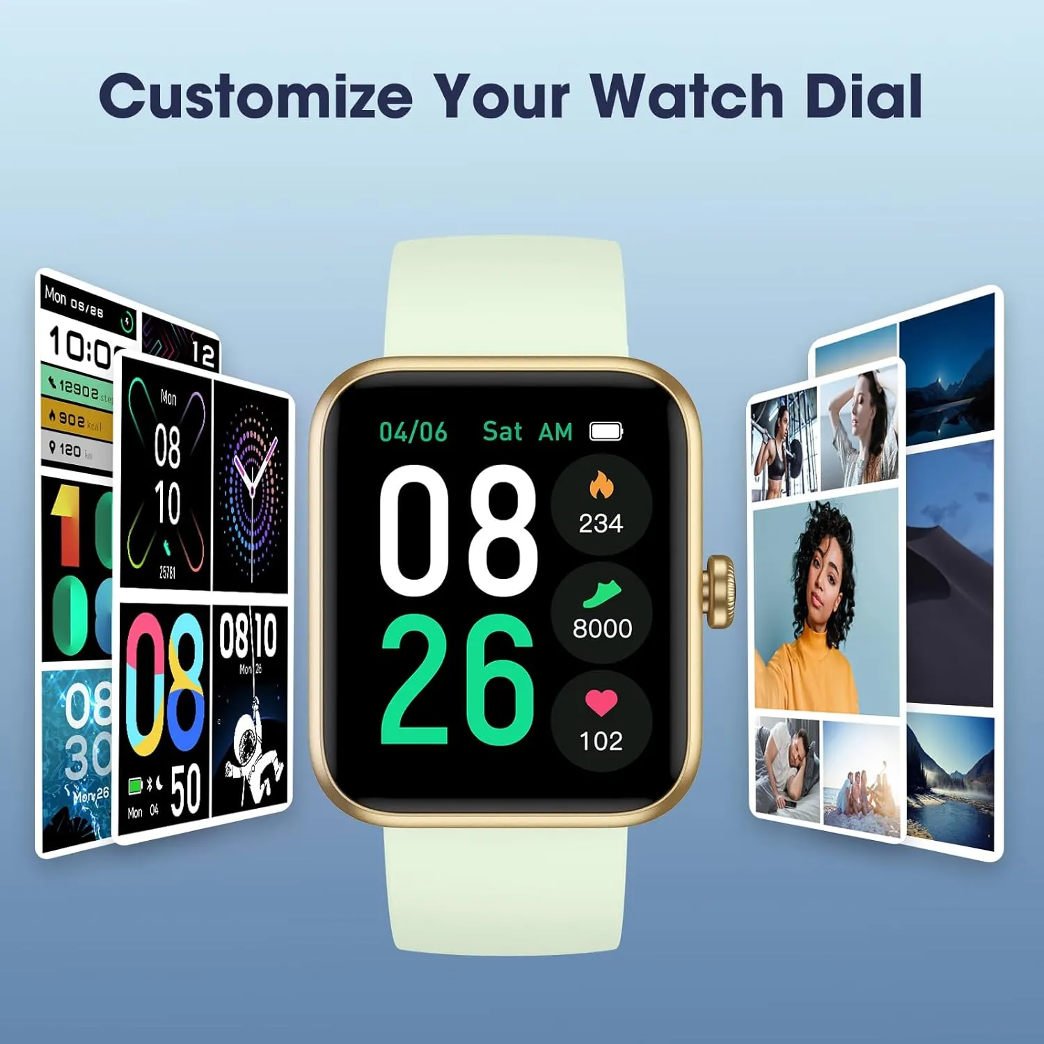 Watch for iOS and Android familiar paper guide remuneration accountant Phones Smart Watch, Fitness Tracker Watch with Heart Rate Monitor, SpO2, Sleep Tracker, 5ATM Waterproof Smartwatch for Women Men Step Counter Pedometer Fitness 