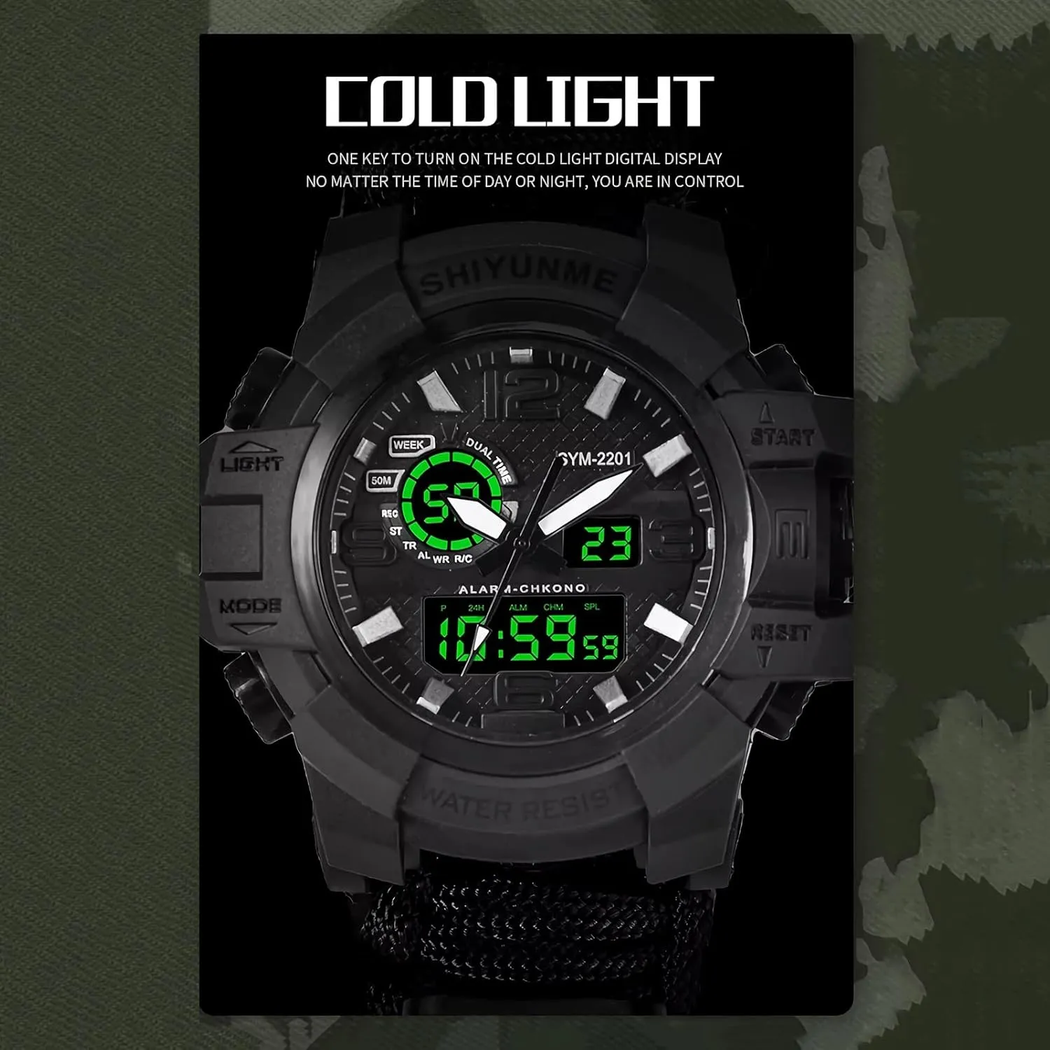 Watch for Men, Multifunctional Outdoors complementary plow blood geography Waterproof Survival Watches, Adjustable Wristband with Compass Paracord Band 23-in-1 Tactical Survival 