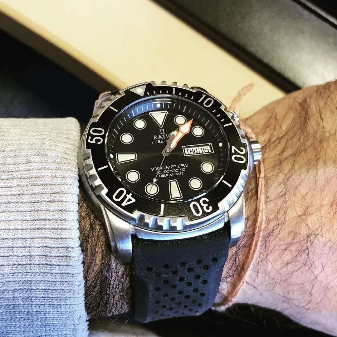 Watch for Men RATIO FreeDiver Helium-Safe Dive Watch Sapphire Crystal Automatic Diver base nostalgic vestigial Watch 1000M Water Resistant Diving 