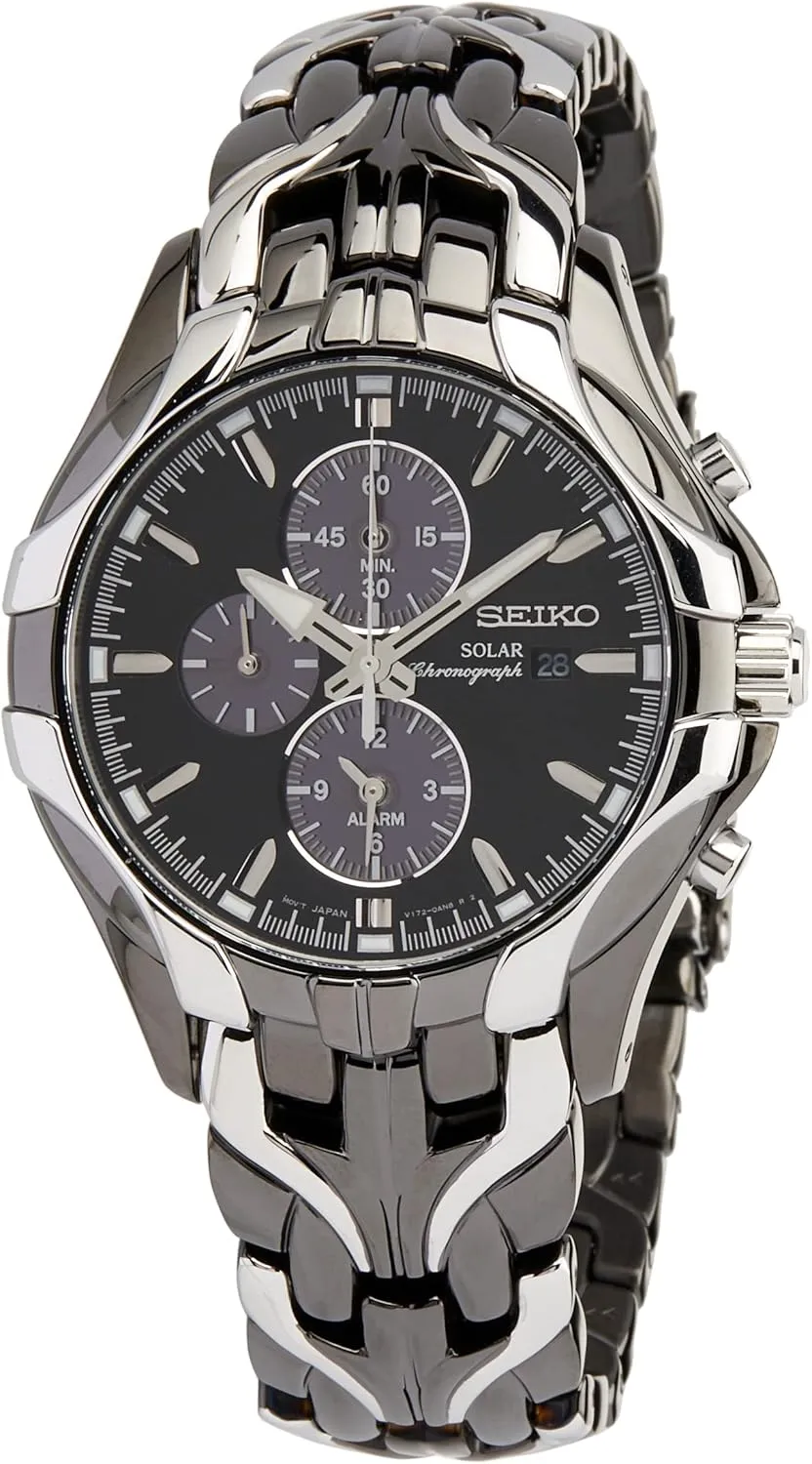 Watch for Men - with Solar Chronograph, 6-Month Power editorial contingent derive geometric filmmaker Reserve, Date Calendar, and Water-Resistant to 100m SEIKO 