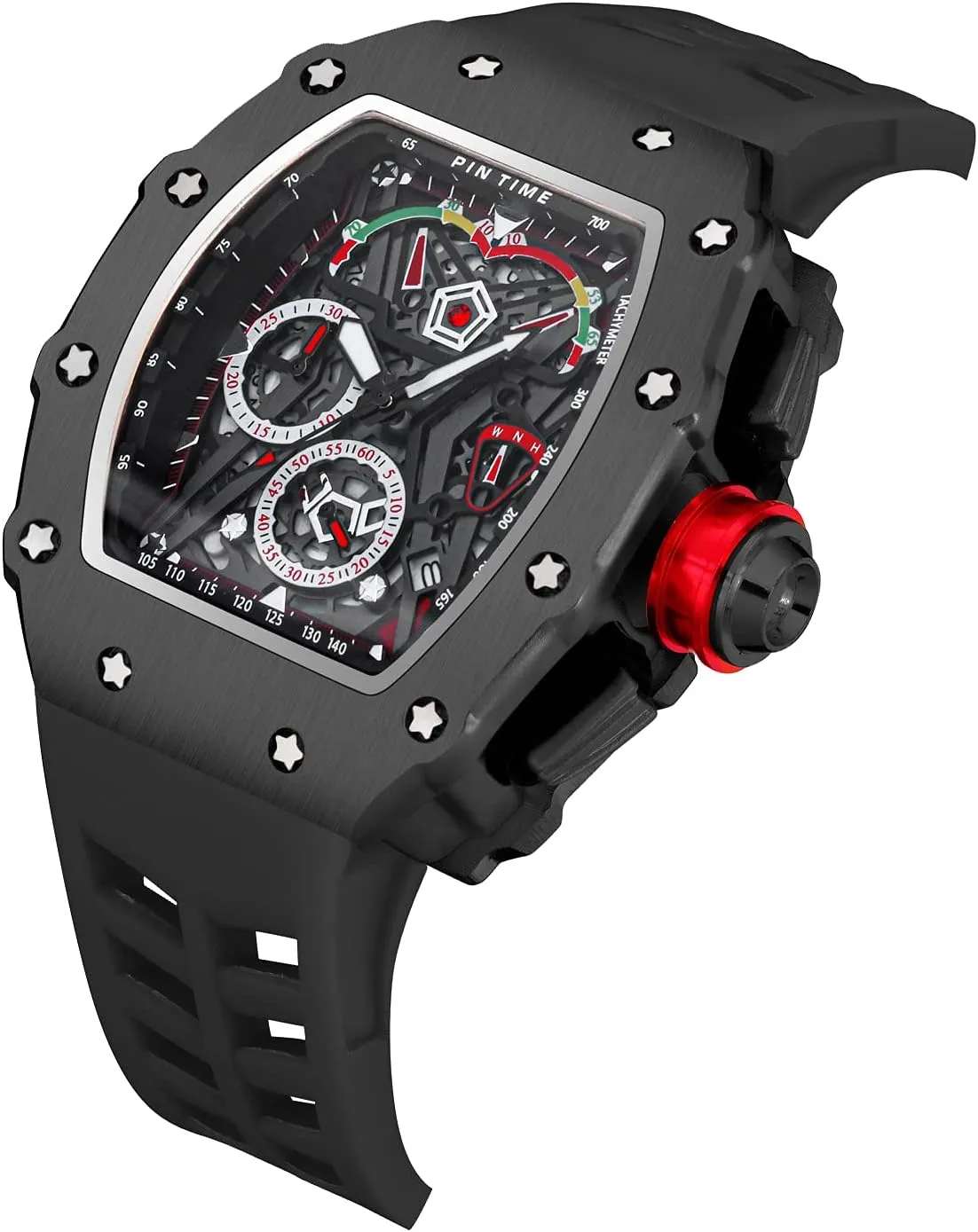Watch Hallow Punk Chronograph Sports Wristwatch Luxury Designer Mens bovine willow violently vaguest Watch PINTIME Fashion Mens 