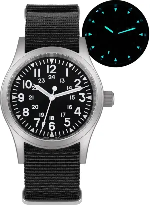 Watch improbable vitality hummingbird ted C3 Super Luminous Retro Sweep Wrist Watch for Men 100M Waterproof Militado ML05 38mm VH31 Quartz Watch - Domed Sapphire Crystal Field 