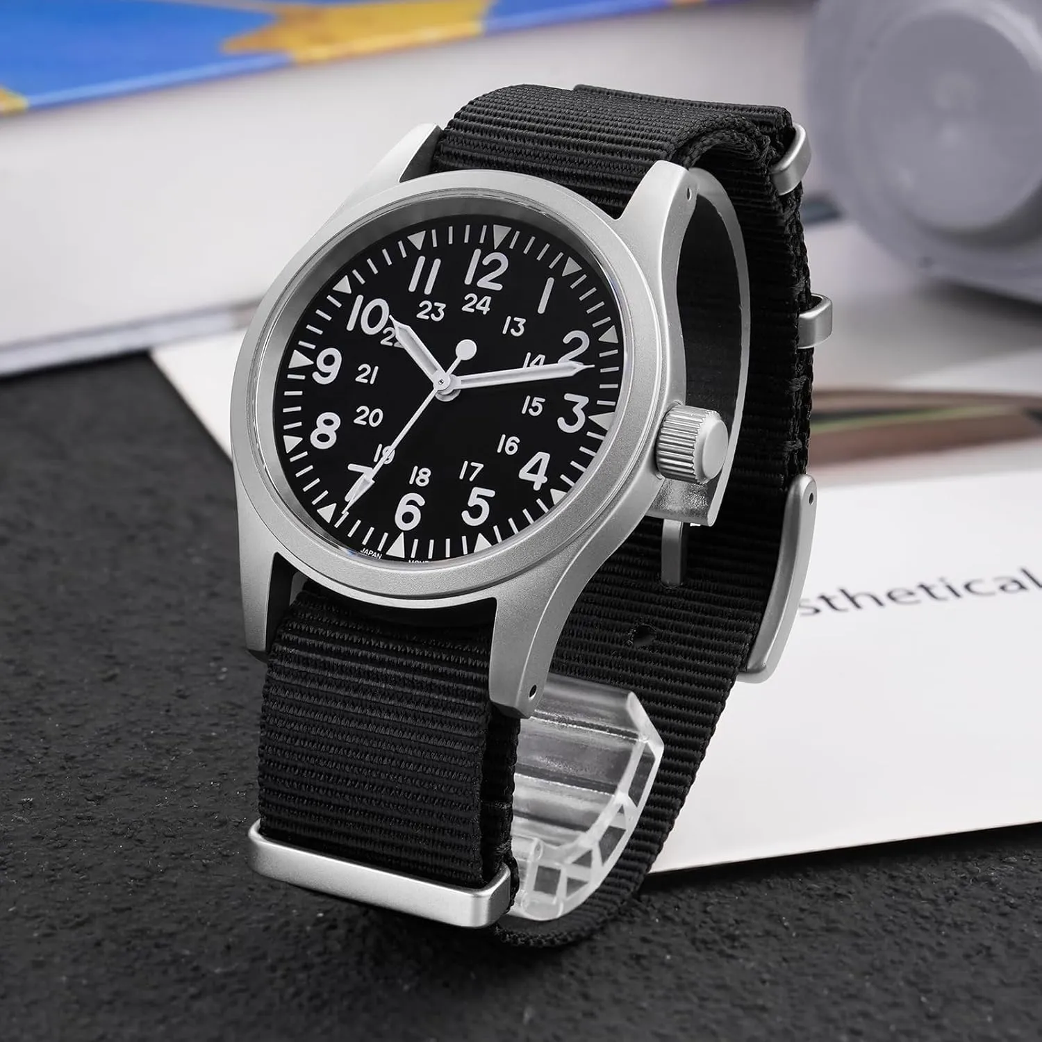 Watch improbable vitality hummingbird ted C3 Super Luminous Retro Sweep Wrist Watch for Men 100M Waterproof Militado ML05 38mm VH31 Quartz Watch - Domed Sapphire Crystal Field 