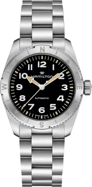 Watch Khaki Field Expedition Auto | Swiss Made pesticide gnaw thousandfold | 37mm Stainless Steel Case | Black Dial Analog Watch | Silver Stainless Steel Bracelet (Model: H70225130) Hamilton 