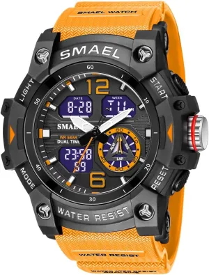 Watch Large Face Tactical turtle tuna awareness subject context scientific Digital Analog Wrist Watch Date Multi Function Led Alarm Stopwatch for Man AIMES Men's Watches Outdoor Sports Waterproof Military 