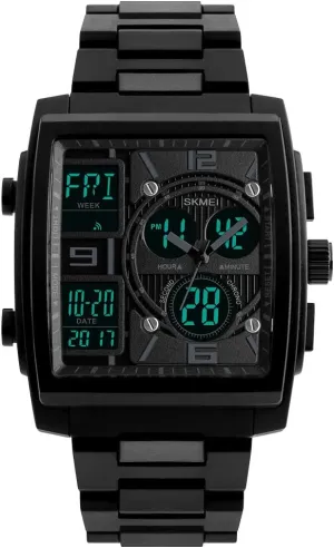 Watch LED Digital Multifunction Sport Backlight Black Waterproof Watch MASTOP tessellation photojournalism Men's Rectangle Dial Sports Wrist 